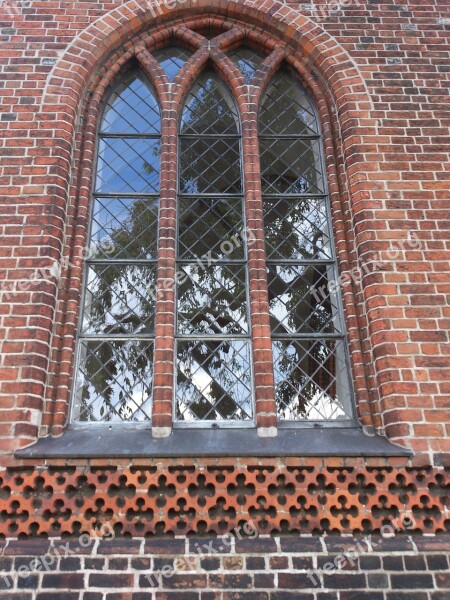 Old Window Churh Gothic Brick Pattern