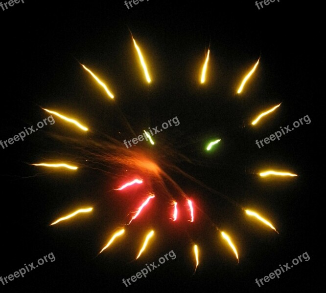 Fireworks Smiley Face Lights Red Orange