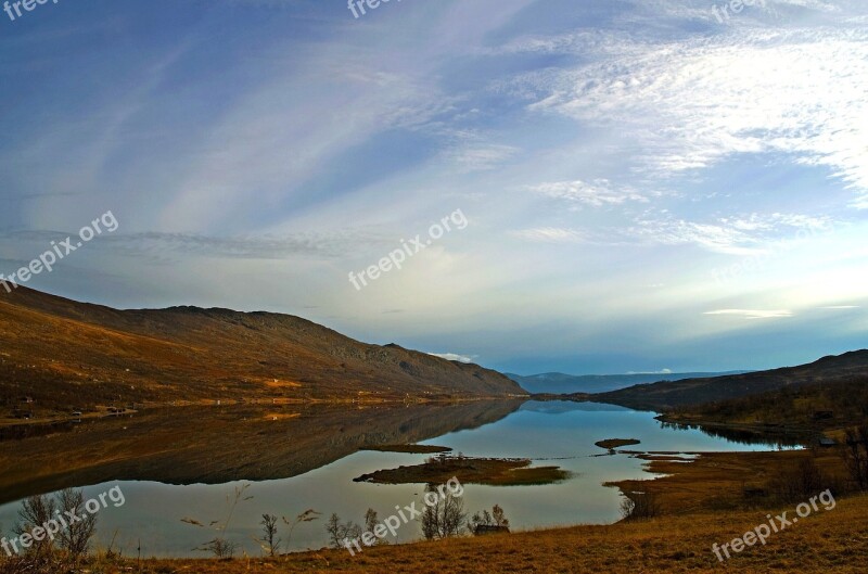 Landscape Sky Clouds River Lake