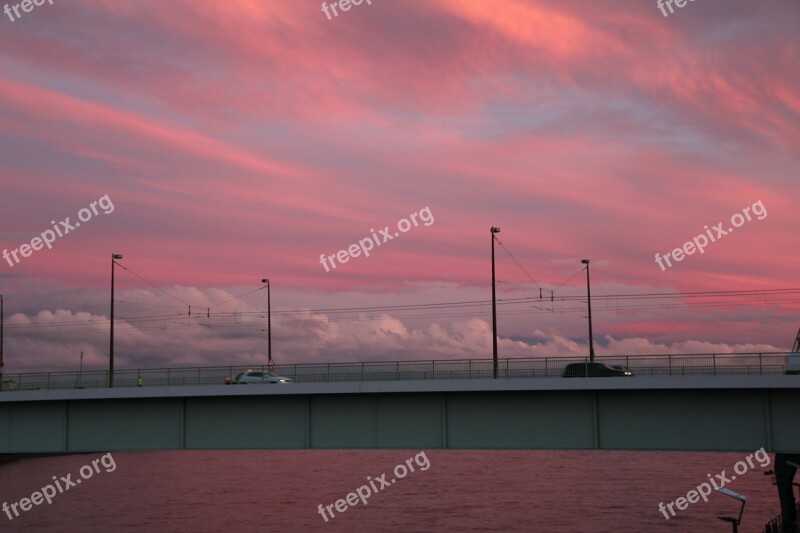 Cologne Deutzer Bridge Bridge Abendstimmung Sky