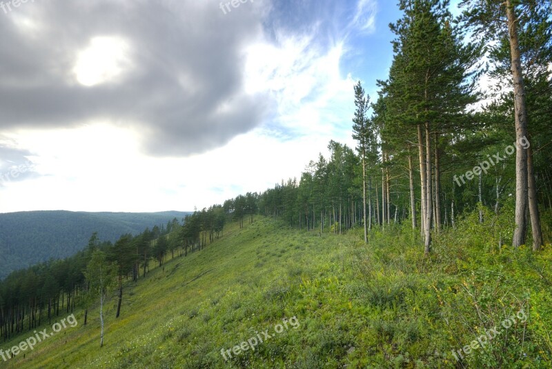 Russia Mountains Hills Landscape Forest