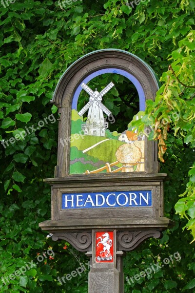 Signpost Headcorn Village Kent England