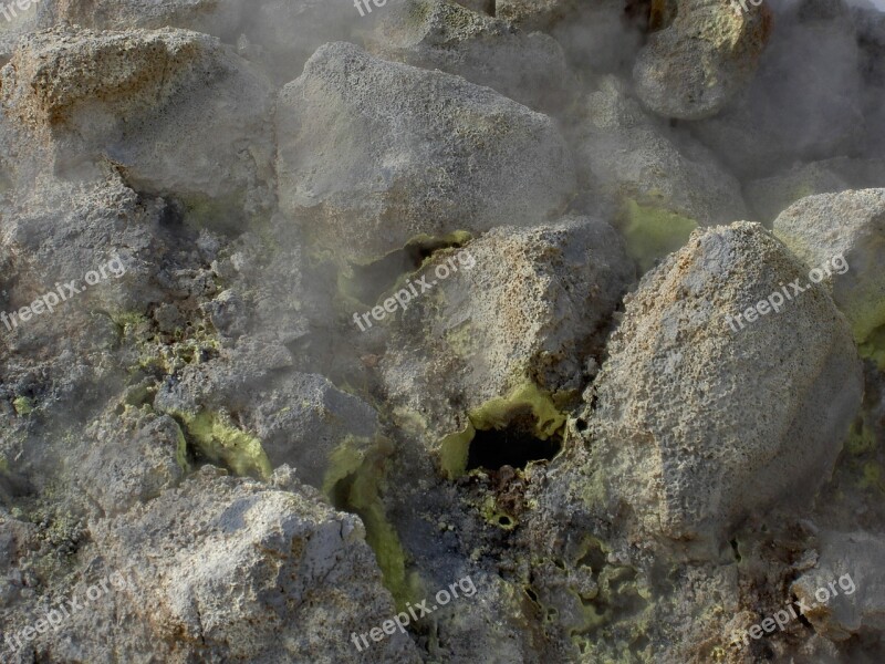 Sulfur Chimney Volcano Gas Iceland