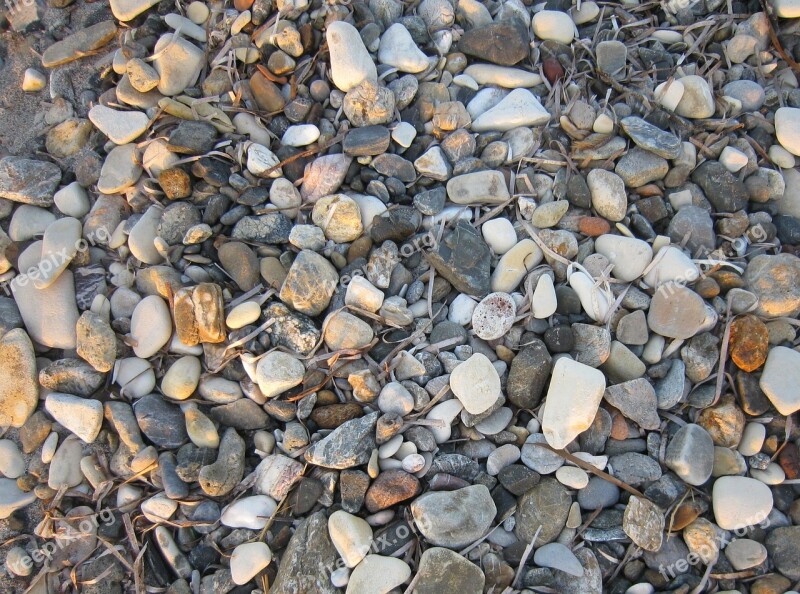 Stones Pebble Evening Sun Coast Bank