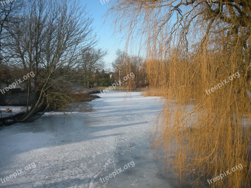 Winter Frost Ice Moat Trees