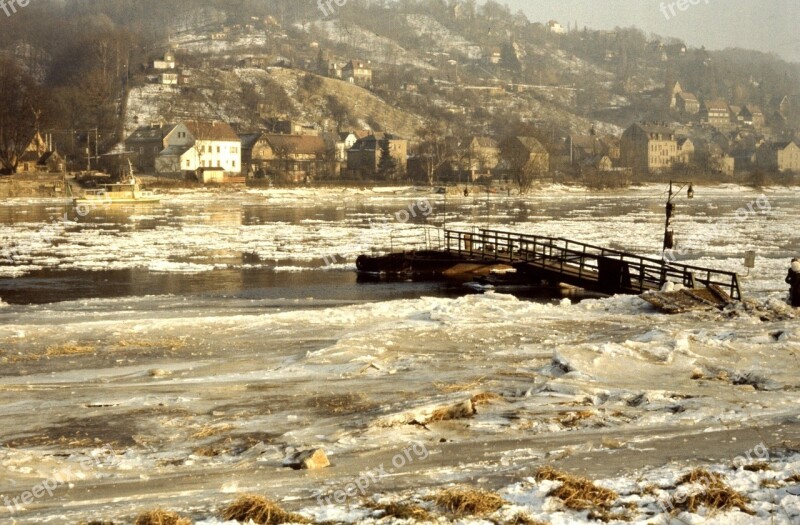 Elbe Drift Ice Ice Winter River