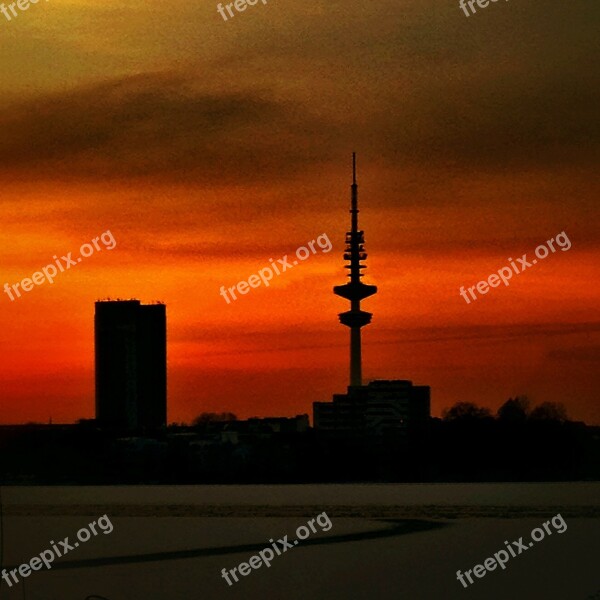 Hamburg Alster Sunset Abendstimmung Germany