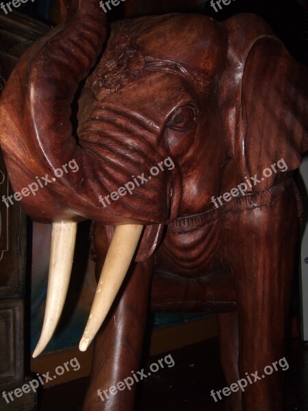 Elephant Africa Statue Tusk Ivory