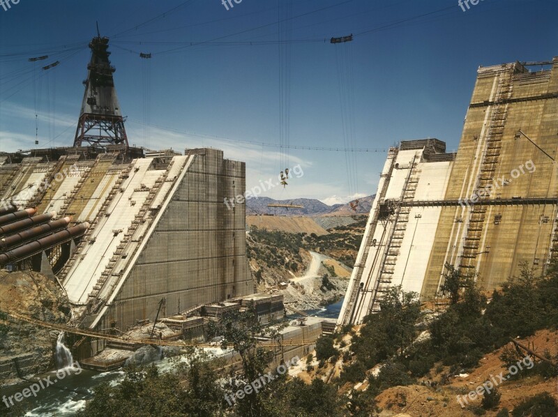 Dam Shasta Dam Construction Dam Construction Site