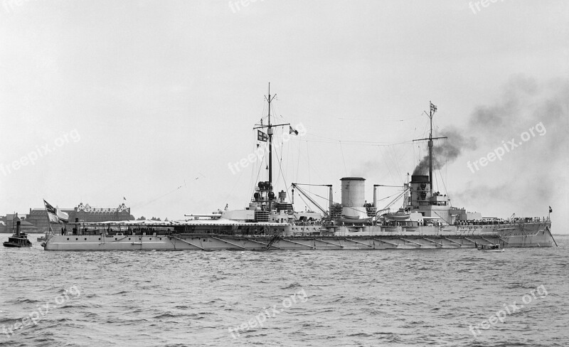 Warship Battleship Sms Moltke Hampton Roads 1912