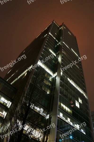 Skyscraper Building Architecture Glass Night