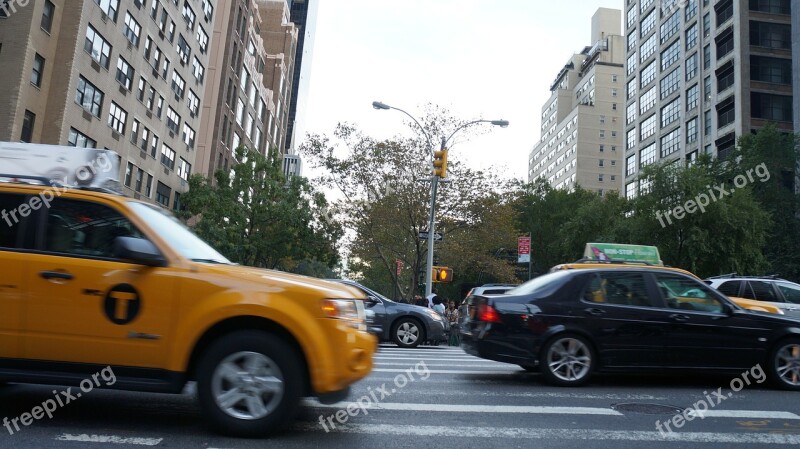 Taxi Streets New York Road Avenue