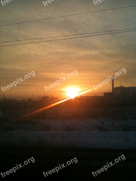 Sunrise Sun Winter Berlin Clouds