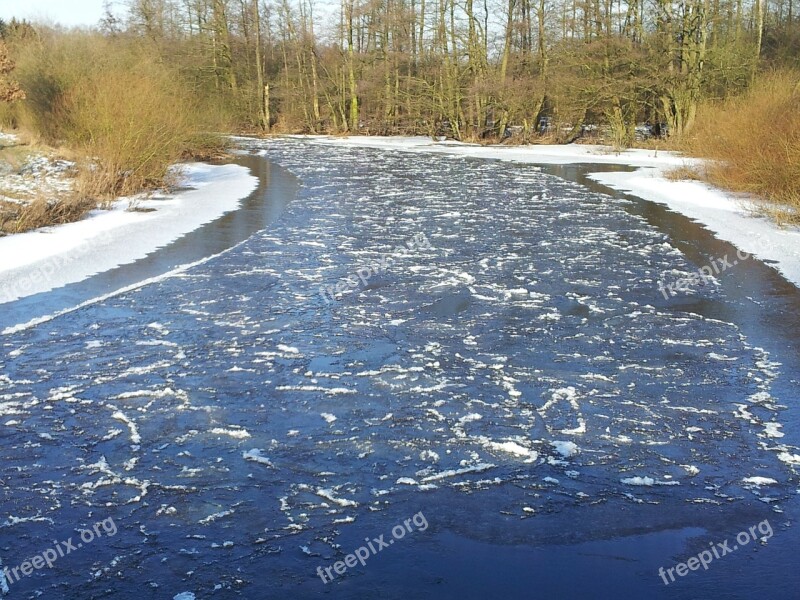 River Drift Ice Winter Cold Nature