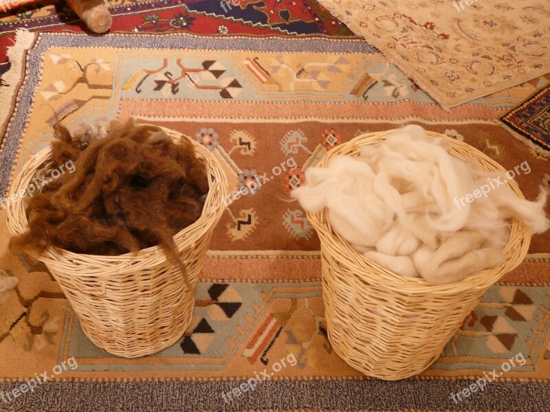 Wool Fibers Wool Carding Brown White