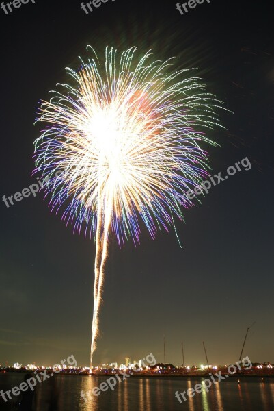 Fireworks Hanabi Colorful Night Sky