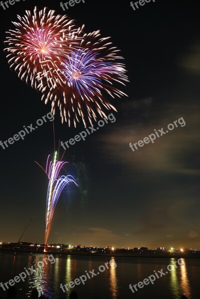 Fireworks Hanabi Colorful Festival Night