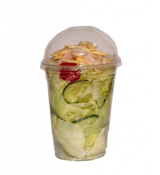 Fast Food Salad Finish Salad Plastic Packaging Plastic Cups