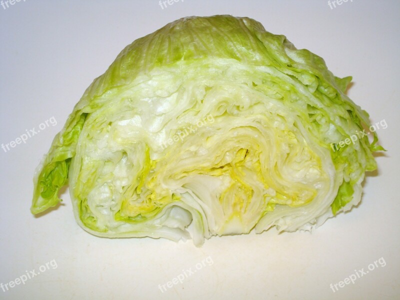 Head Of Lettuce Salad Iceberg Lettuce Vitamins Healthy