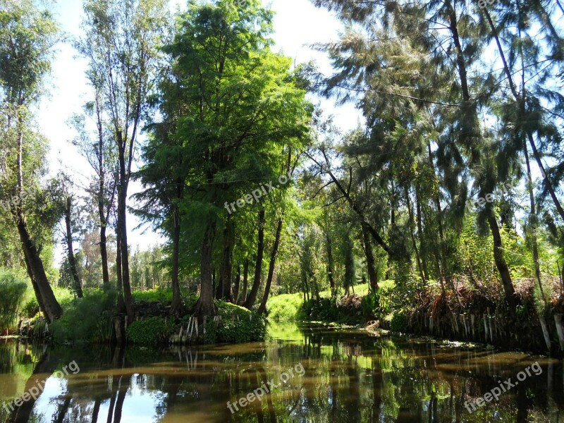 Channel Xochimilco Trajinera Barge Water