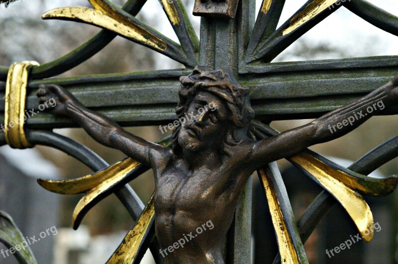 Mourning Death Cemetery Cross Faith