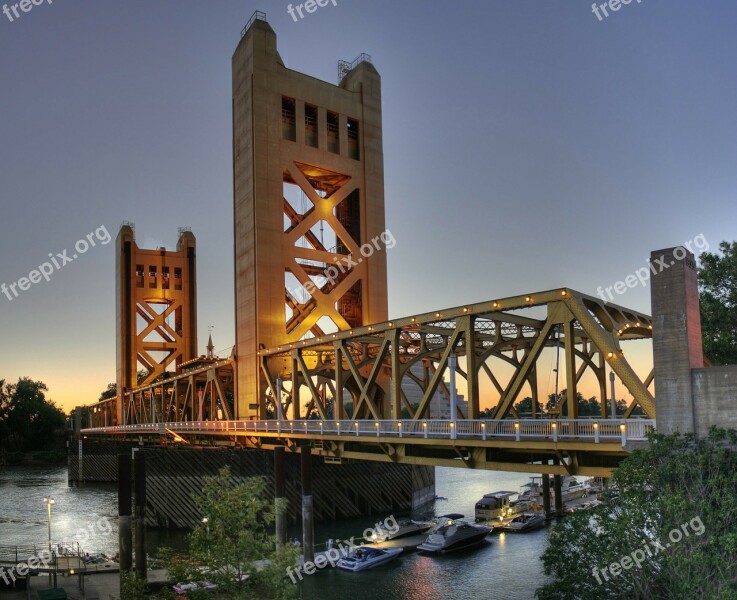 Bridge River Tower Bridge Sacramento California