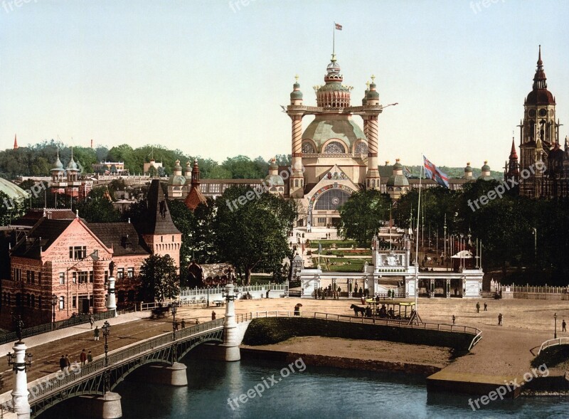 Stockholm Sweden Photochrom Bridge Church