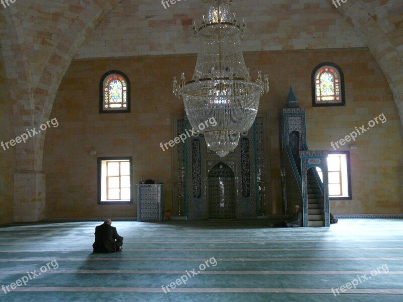 Mosque Prayer Room Prayer Hall Man Sit