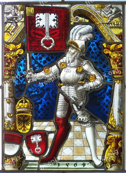 Knight Ritterruestung Armor Stained Glass Window Glass