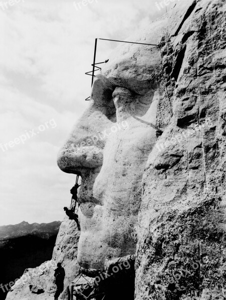 Mount Rushmore George Washington Construction Art Monumental Building