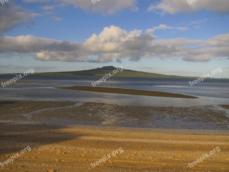 New Zealand Rangitoto Island Beach Sea