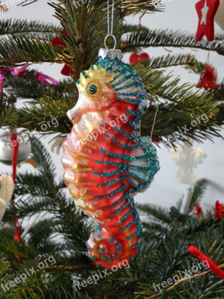 Seahorse Glitter Trailers Christmas Ornaments Christmas