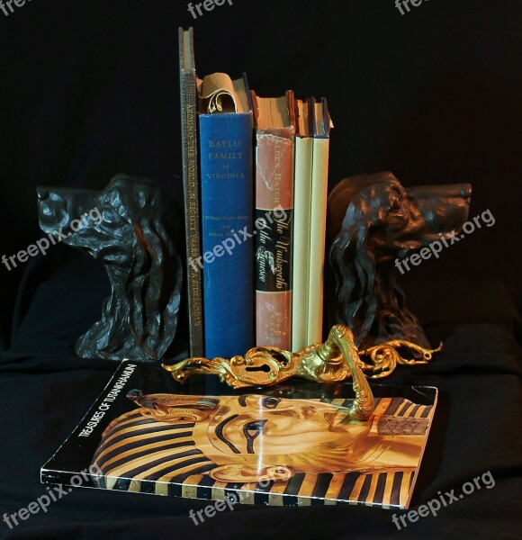 Bookends Bronze Dogs Old Books Door Latch