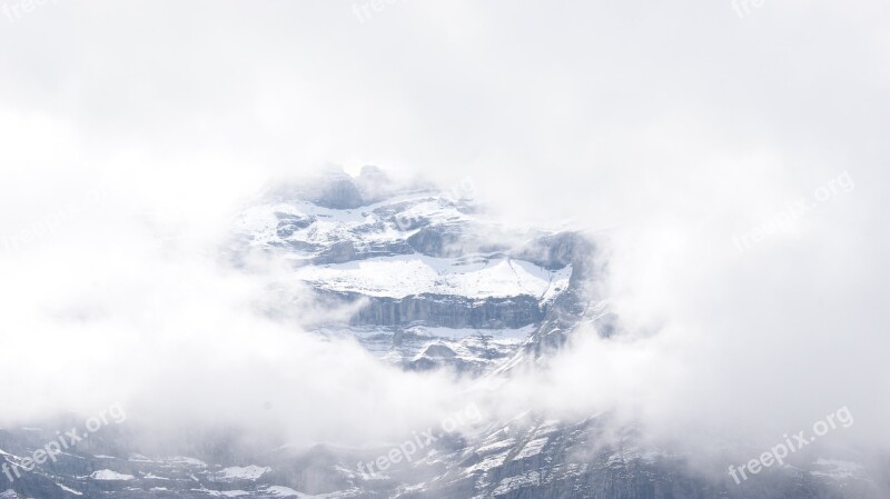 Mountain Eiger Switzerland Rock Snow