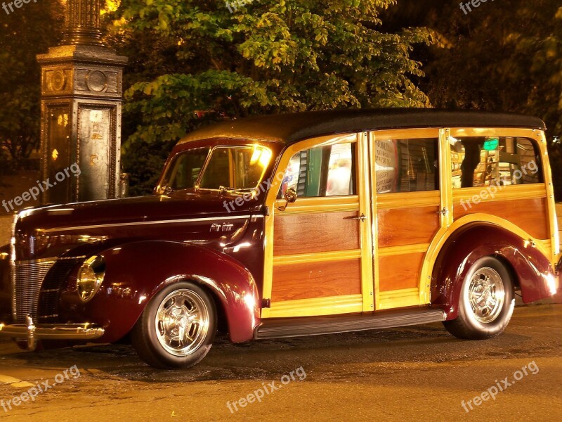 Woody Van Truck Car Vintage Car