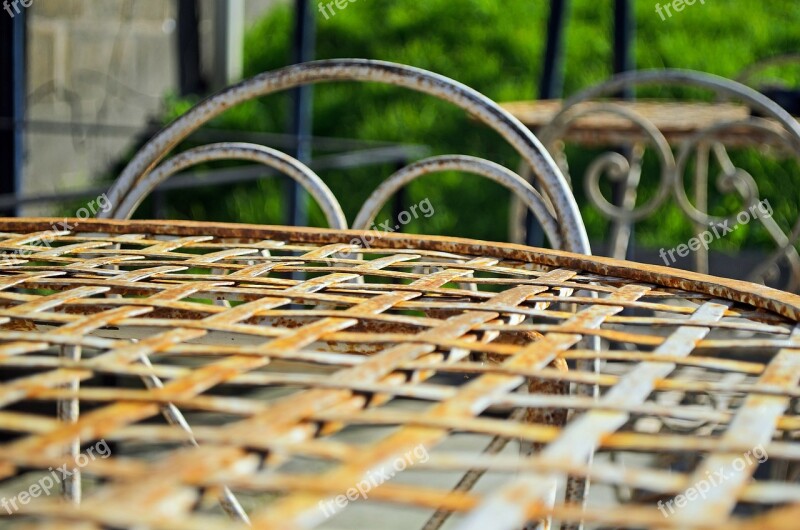 Old Table Iron Furniture Terrace