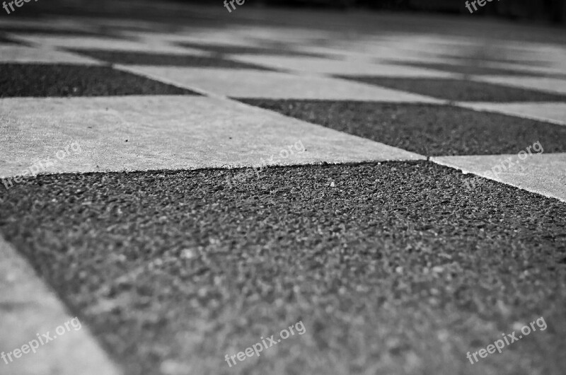 Chessboard Pattern Floor Black White