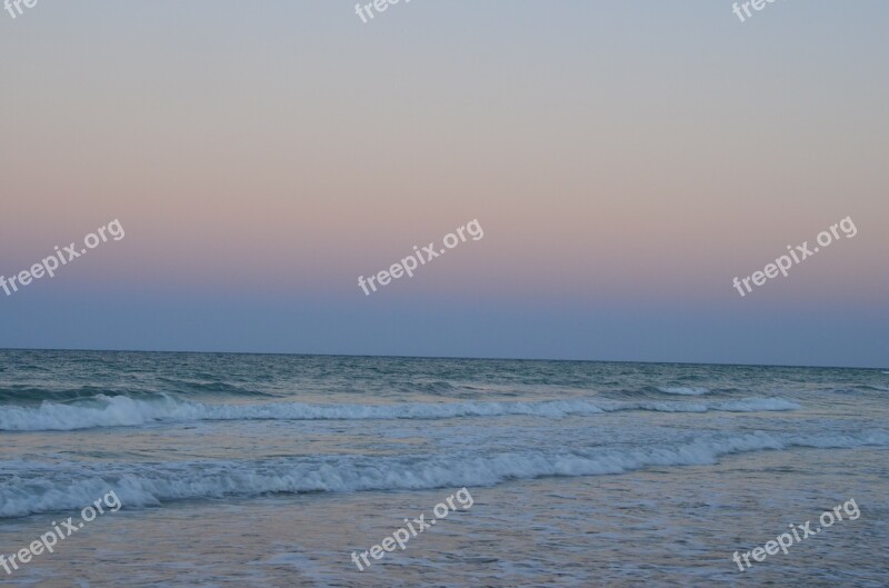 Dusk Light Sea Ocean Sunset