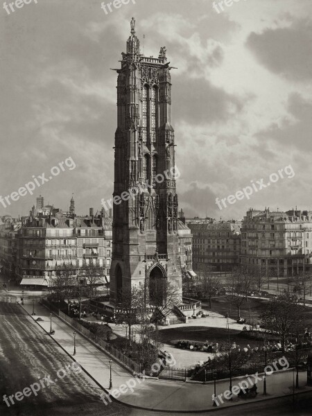 Tower Saint Jacques Paris 1867 Gothic