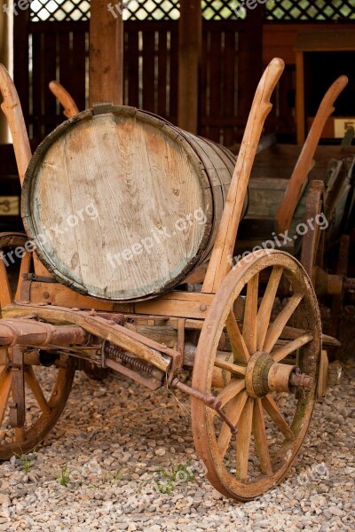 Aged Antique Brown Carriage Cart