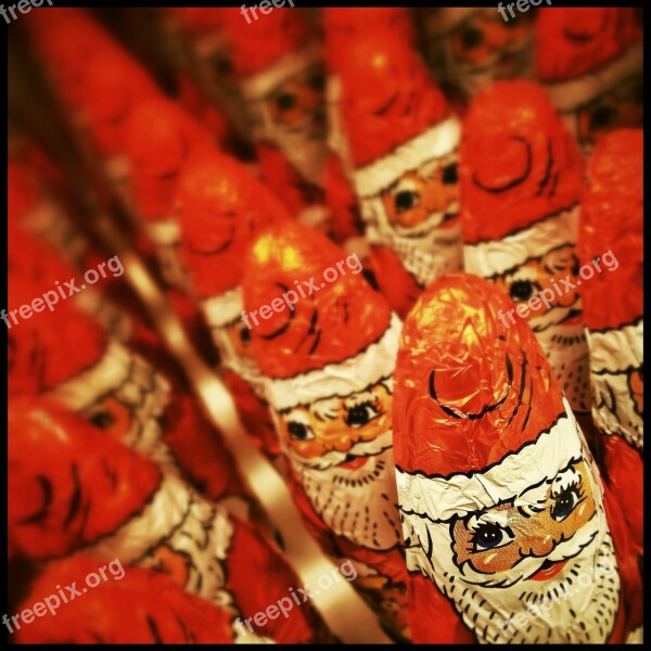 Xmas Christmas Focus Santa Claus Chocolate