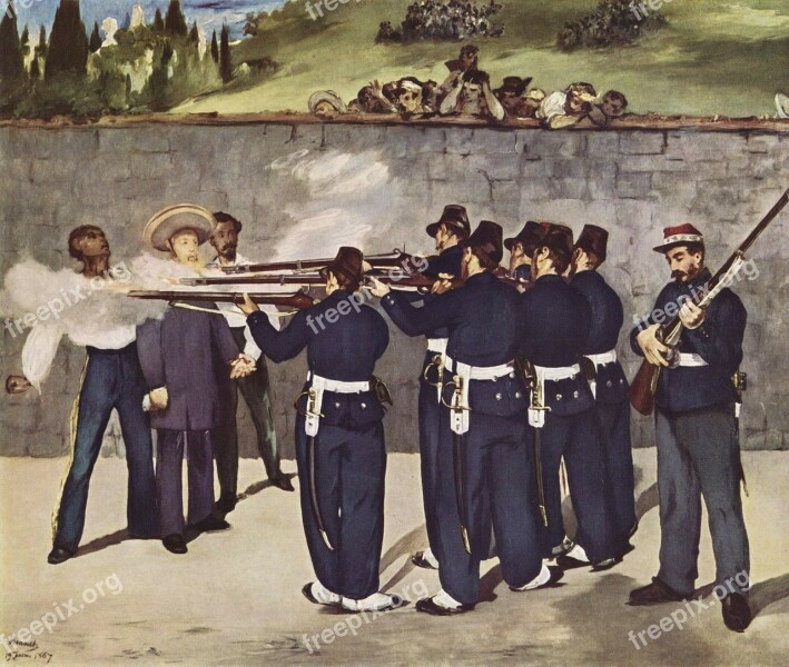 Painting Execution Firing Emperor Mexico