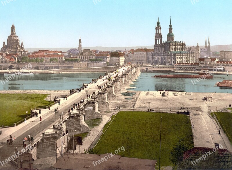 Dresden City Historic Center Frauenkirche 19 Century