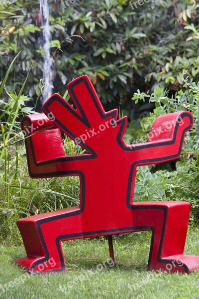 Artwork Sculpture Keith Haring Dog Red Dog