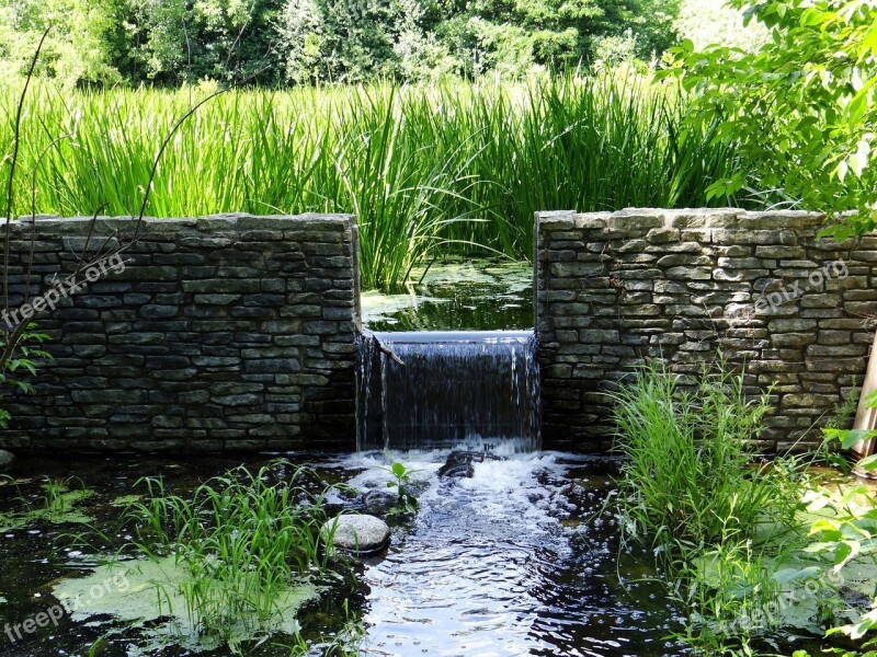 Waterfall Little Nature Reserve Zoo Peaceful