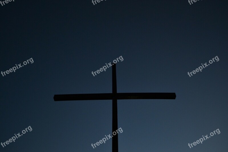 Cross Night Church Religion Christian