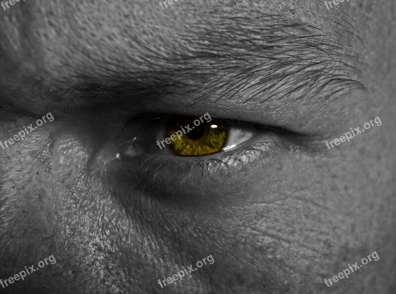 Eye Background Light Effect Macro Man