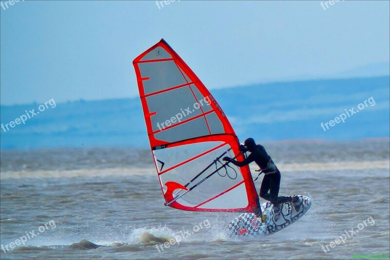 Windsurfing Water Sports Wind Sea Cold