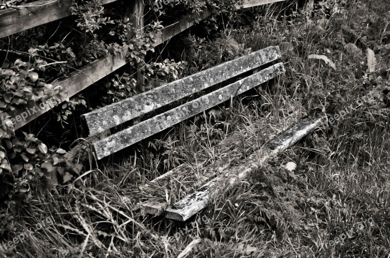 Old Bench Wood Architecture Decoration