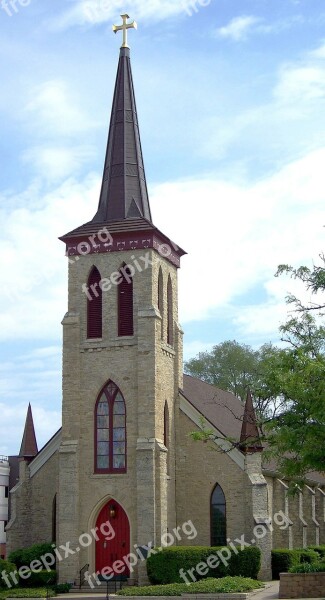 Church Steeple Cross Historic Sky